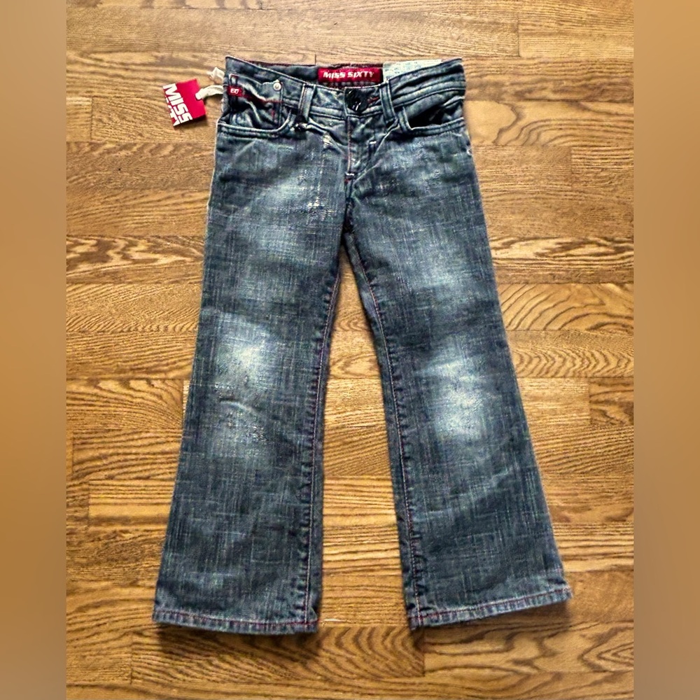 Miss Sixty Toddler 4 Girls Jeans, New Tommy Trousers, Glamour Faded Black NWT